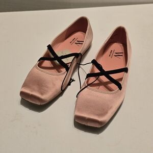 Worthington Pink and Black Ballet Flats Size 8 New